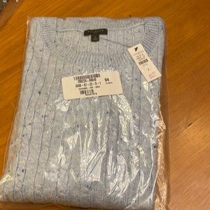 Talbots blue cuff cable sweater